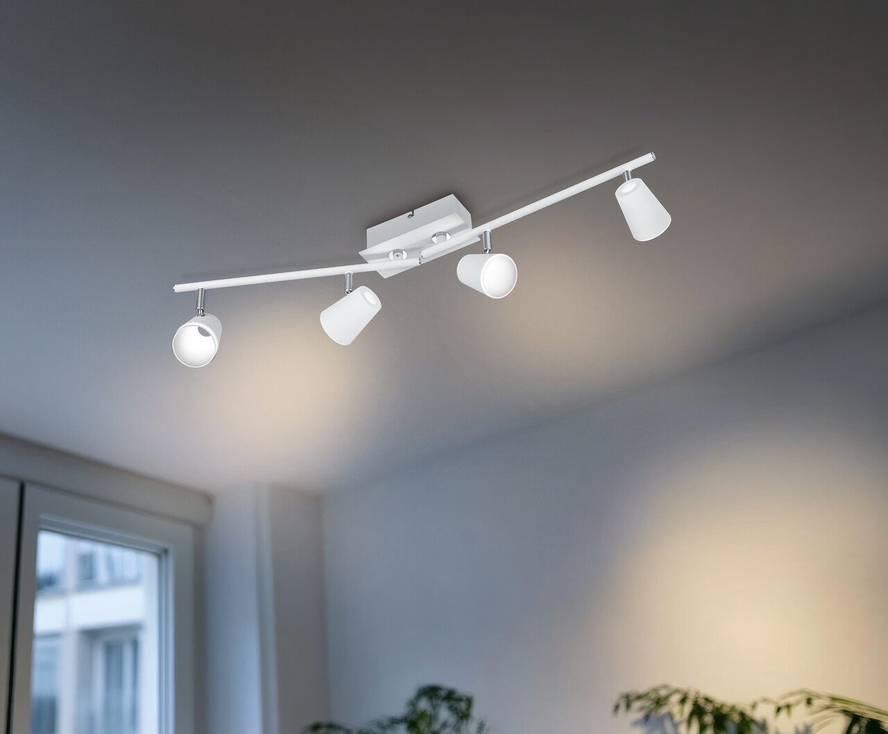 Plafoniera Narcos, TRIO, 81.5x8x20 cm, 6.5W, 4x SMD, metal, alb mat - imagine 5